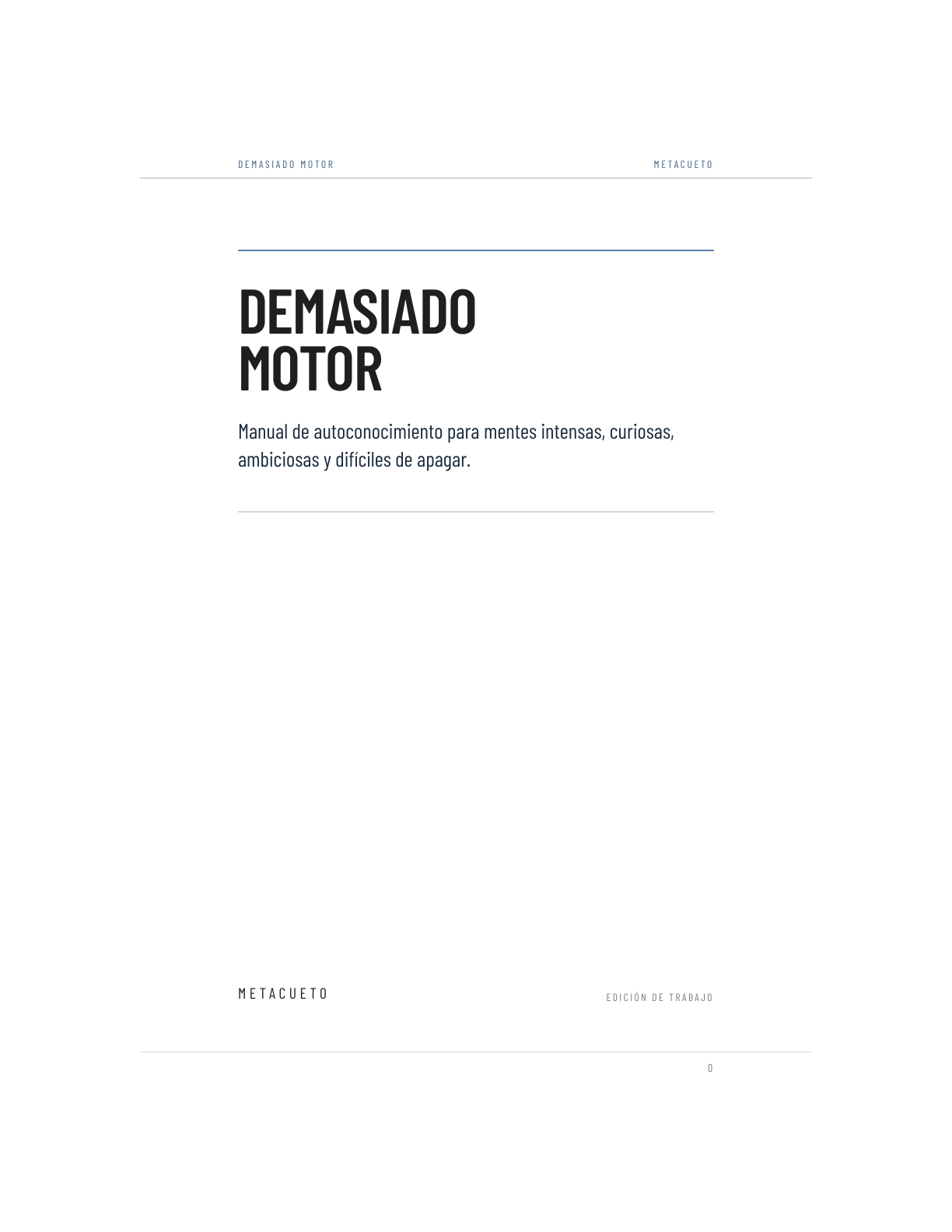 Portada del libro Demasiado Motor